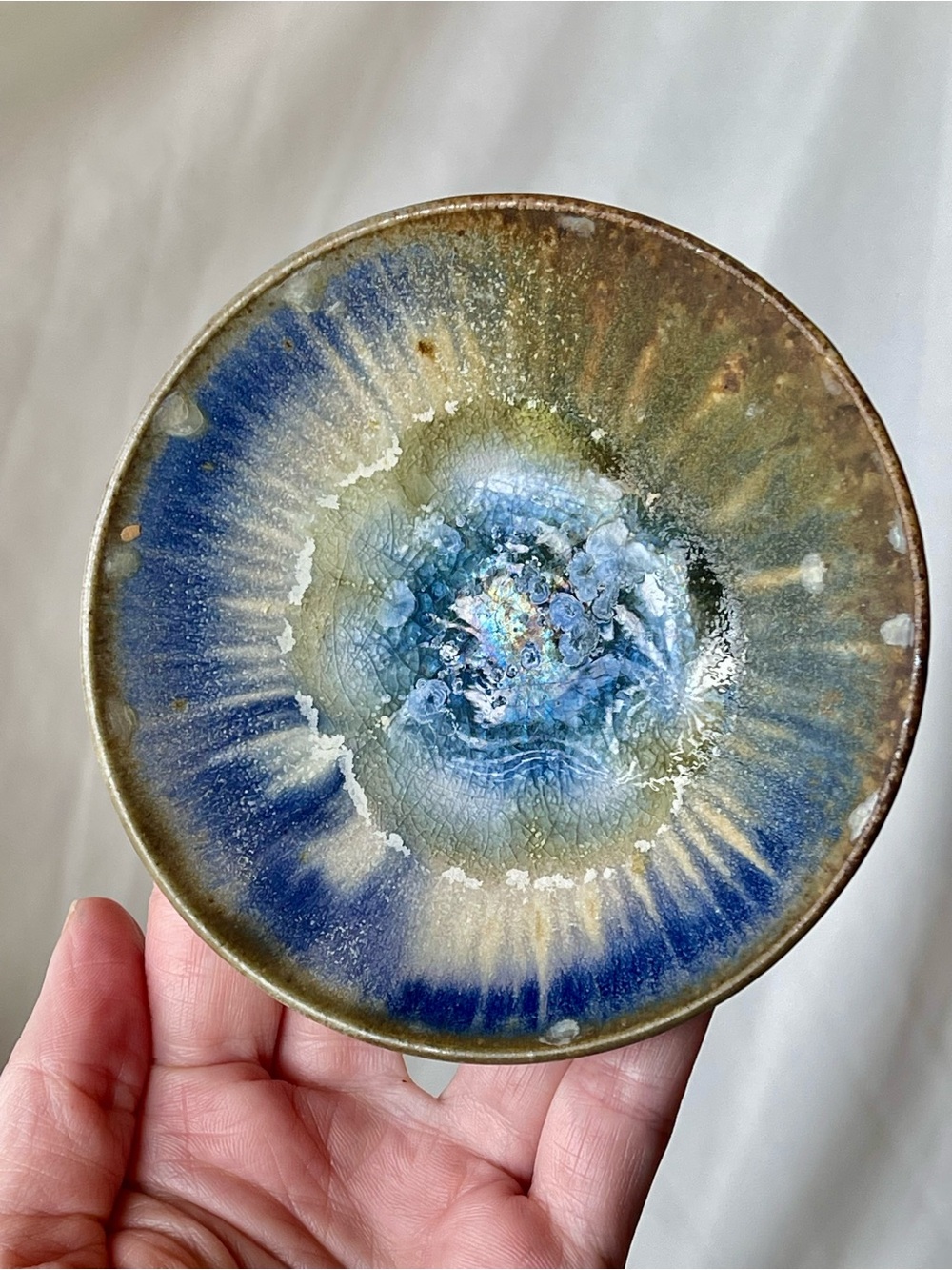 Handmade Blue Ceramic Trinket Dish